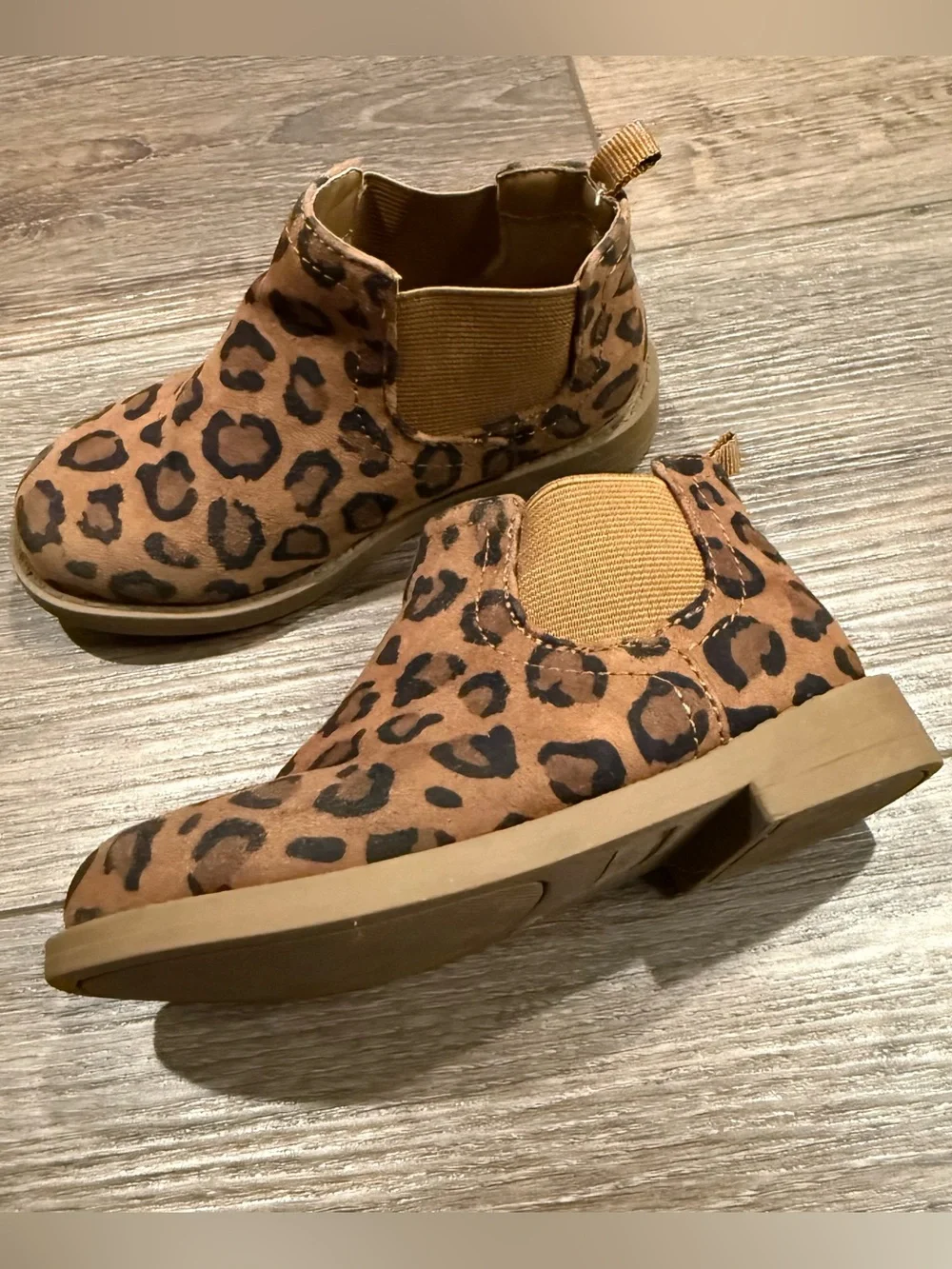 GAP Kids Leopard Print Chelsea Boots - Tan & Black